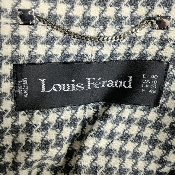 Vintage Louis Feraud Gray Herringbone Trench Coat - Picture 4 of 10